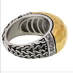 Emma Skye Stainless Steel Hammered 2-Tone Ring Sz8
